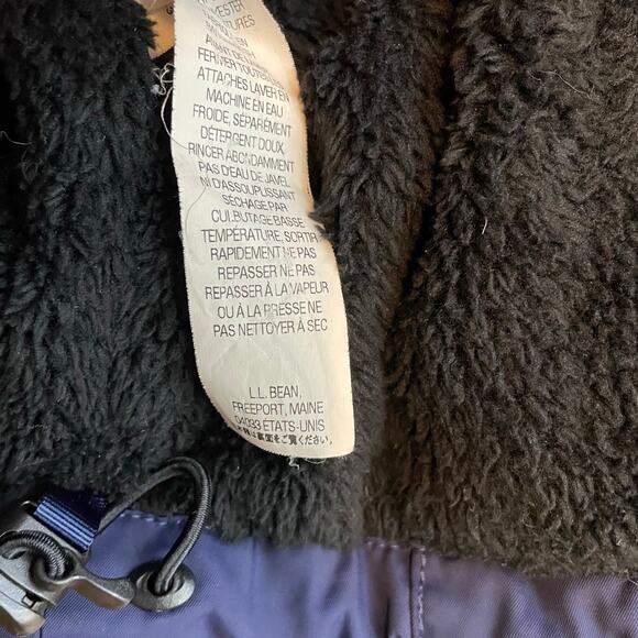 LL Bean Winter Warmer Plush Lined Hooded Winter Snow Jacket Coat Navy Womens M - Picture 16 of 17